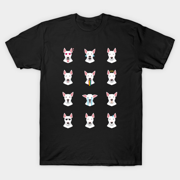 Bull Terrier Emoji T-Shirt by stonemask